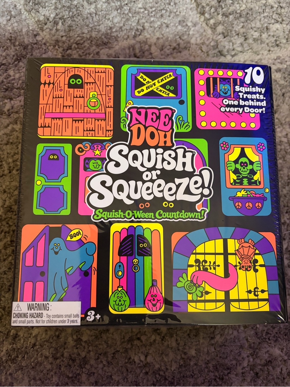 Squeeze NeeDoh Squish or Squeeze! Squish-O-Ween Countdown - Neon Multicolor